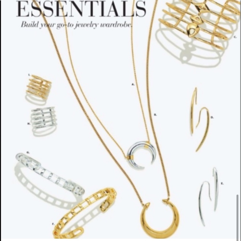 Stella & Dot | Retired Dainty Silver + Gold Half Moon Luna Pendant Necklace - Picture 2 of 12